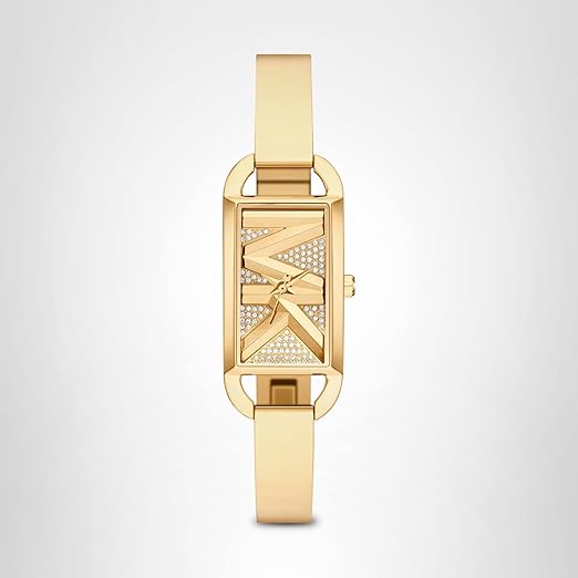 Michael Kors Women's MK Empire, Rectangular Stainless Steel Watch with Steel or Leather Band